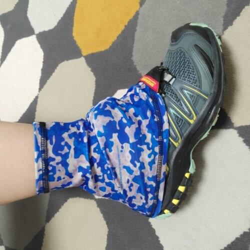 Customise logo printed Trail boot Gaiter for you outdoor hiking, Custom Running Trail Gaiter for you club