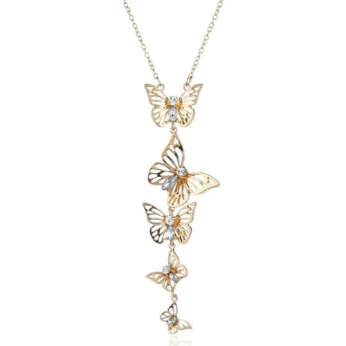 Five Butterfly Charming Dazzling Pendant Necklaces for Women Gift Choker Fashion Jewelry Collares Mujer Collier Papillon 2020