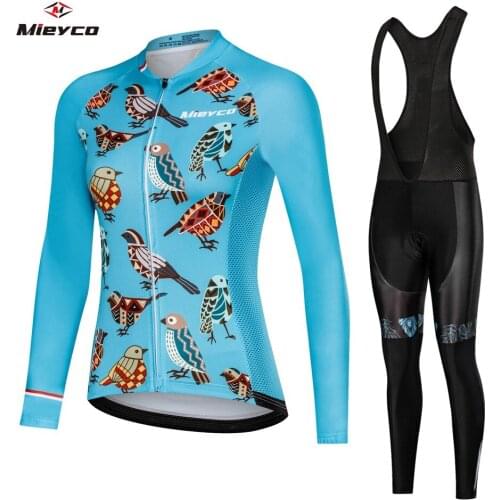 2020 Autumn Woman Cycling Clothes Set Wear Bicycle Jersey Kit Mieyco Long Sleeve Bike Clothing Triathlon Suit Sports BIB Pants