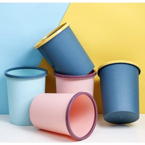 Plastic Dustbin Home Simplicity Large Kitchen Bathroom Office Trash Can for Toilets Living Room Without Cover Wastebasket