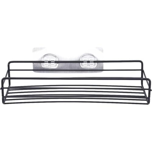 No-punch Shower Shelf Storage Suction Basket Shower Wall Shelf Storage Organizer Rack Kitchen Bathroom Accessories