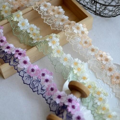 Factory Direct Purple and Skin Color 5.5cm 3meter/lot Mesh Embroidered Lace Trim Sweater/Underwear Lace Beautiful X800