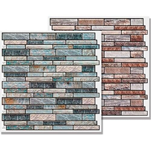 12*12'' 5 Sheets 3D Peel Stick Brick TV Backsplash Self-Adhesive Wall Tile Waterproof for Home Design and Room Decoration