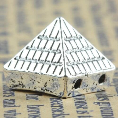 Silver Color Alloy Pyramid Connector Charms For Jewelry Making Necklace Bracelet Accessories