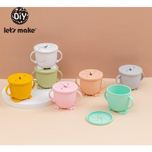 LetS Make Baby Feeding Cups Baby Learning Baby Drinkware silicone Snack Cups For Toddlers & Kids With Silicone Baby Trainer Cup