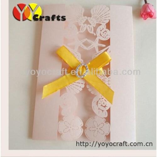 Laser-cut/Seashell Wedding Invitations with inner paper and envelop and seal invitation card Printable and Customizable