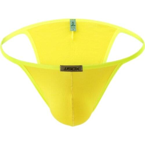 Sexy Men Underwear Modal Briefs Panties Low Waist Trunks U Convex String Low Waist Homme Bulge Pouch Soft Male Underpants Briefs