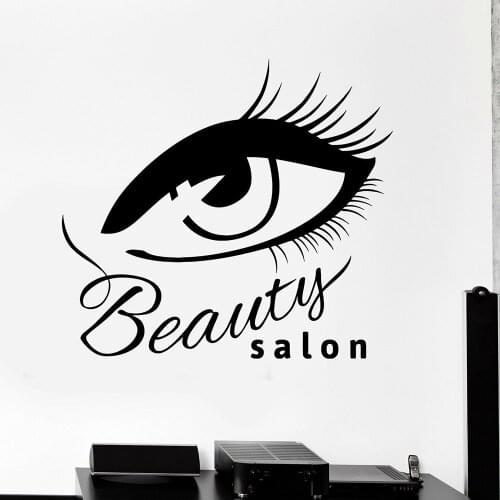 Beauty Salon Vinyl Wall Decal Eye Stylist Spa Wall Stickers For Woman Room Home Decoration For Living Room Art Murals W573