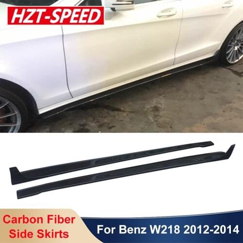 W218 R Style Side Skirts Real Carbon Fiber Door Extension Lip Aprons For Benz W218 CLS Class CLS320 CLS63 CLS350 2012-2014