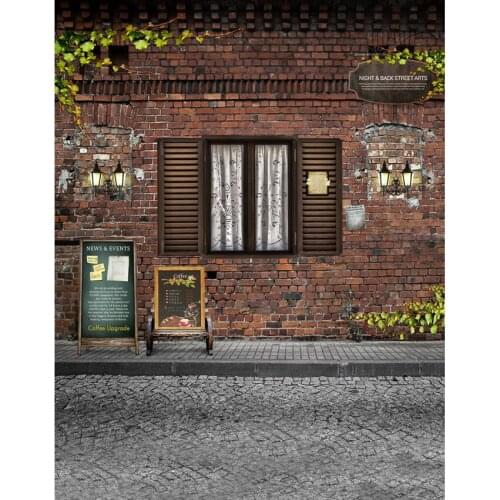 Back street art backgrounds photo kids portrait vinyl brick house photography backdrops in photo studio props photophone S-2158