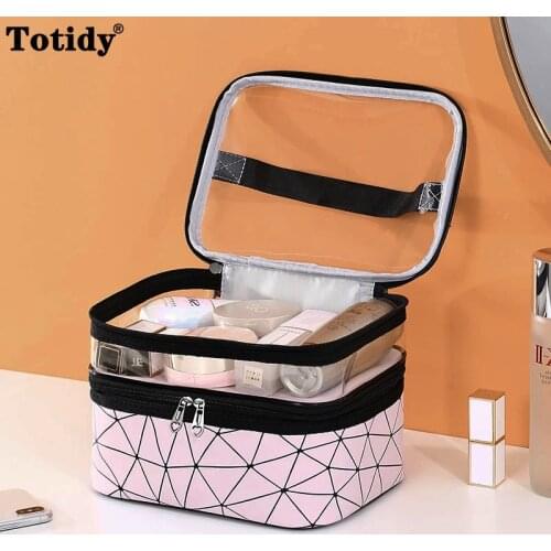 Ladies Large Capacity Transparent Waterproof Cosmetic Bag 2021 PVC Travel Makeup Storage Bag Female Wash Toilet Bag Organizer