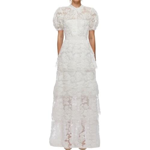 2021 New arrive V-neck women summer white long dress