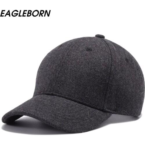 EAGLEBORN Wholesale Solid Color Mens Winter Baseball Caps Brand Bone Snapback Casquette De Baseball Hat for Adult Men Women