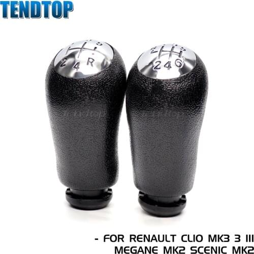 1Pcs For RENAULT CLIO MK3 3 III MEGANE MK2 SCENIC MK2 Gear Shift Knob 5/6 Speed Shifter Gaitor Boot PU Leather Car Styling