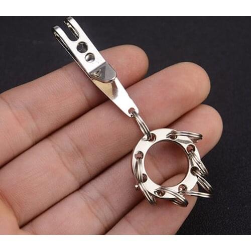 1PC Stainless Steel Ring Carabiner EDC Bag Suspension Clip with Key Outdoor Quicklink Tool Camping Gear Hiking Gear