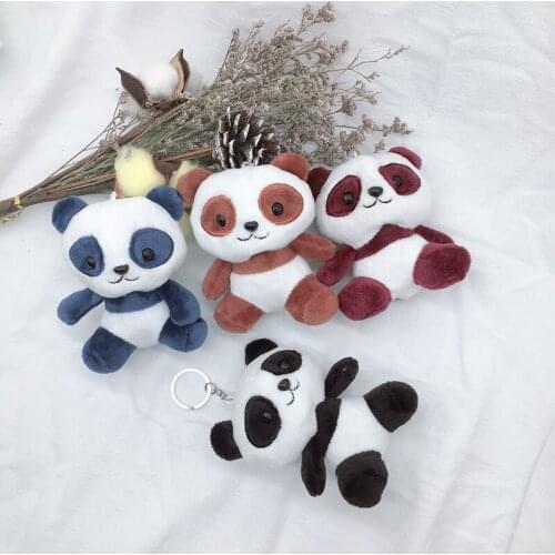 1PC Cute Panda Animal Dolls 10CM Baby Plush Toys Panda Key Chain Ring Pendant Plush Toys Kids Baby Christmas Gift
