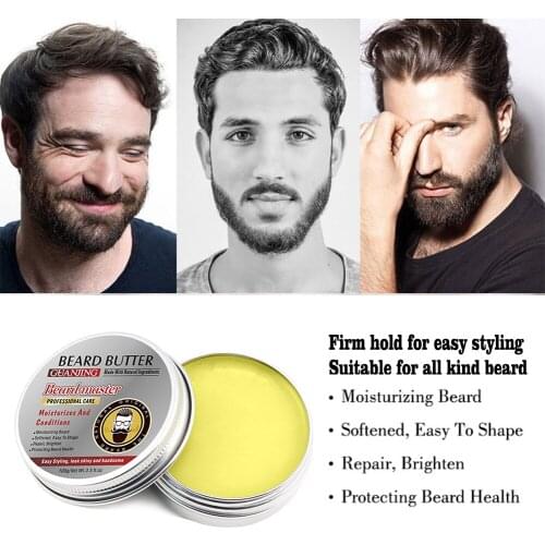 100g Mens Beard Oil Balm Moustache Wax for styling Beeswax Moisturizing Smoothing Gentlemen Beard Care Hair Loss Product Series