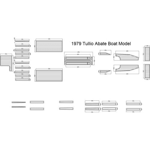 1979 Tullio Abate Boat Model Pad Boat EVA Teak Decking 1/4" 6mm