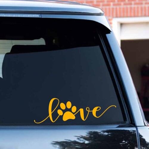 WaveHands Car Sticker Love Dog Footprints Automobile Carbon Fiber Vinyl rcycles Decoration Sticker Decal
