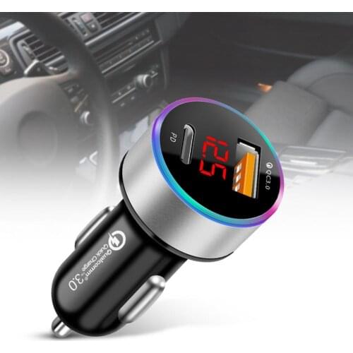 Car Charger Quick Charging Digital Display Multifunctional Auto Mobilephone Charger for MP3/MP4