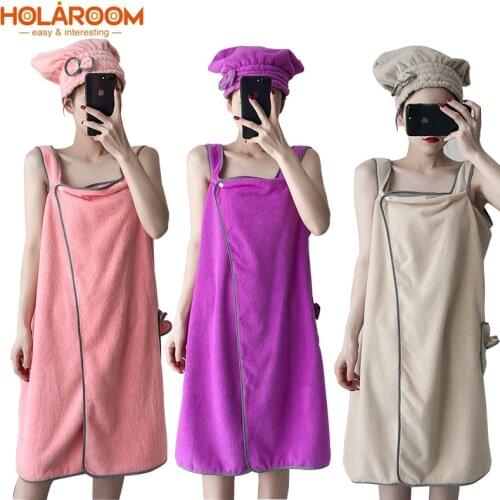 Chic Bath Towel Girls Wearable Towels Superfine Fiber Solid Color Soft and Absorbent Cleaning Towel Hotel Home Bathroom Gifts
