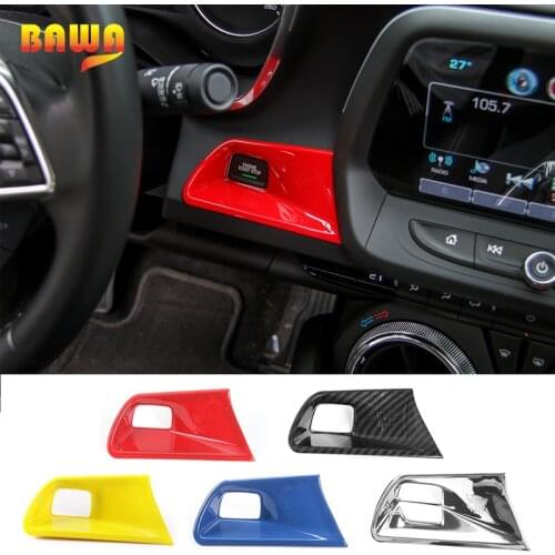 BAWA ABS Car Engine Key Start Stop Button Decoration Cover Trim Stickers Accessories for Chevrolet Camaro 2017 Up Car Styling