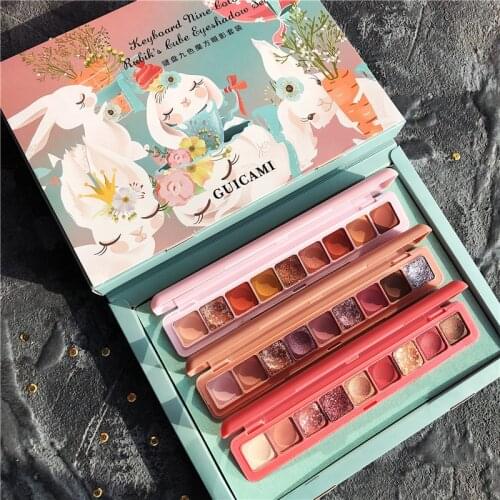 3Pcs in 1 Makeup Metal Matte Eyeshadow Pallete 27 Color Shimmer Pigmented Eye Shadow Palette Make Up Palette For Girl Gift