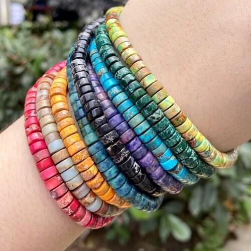 6*6*3 mm 124pcs Natural Stone Beads Sea Sediment Loose Spacer Beads For Jewelry Making Diy Bracelet Necklace Accessory Handmade