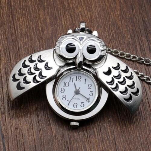 Vintage Watches Unisex Arabic Numbers Pockets Watch Cartoon Owl Pendant Necklace Gift ladies women doctor smile Medical watches
