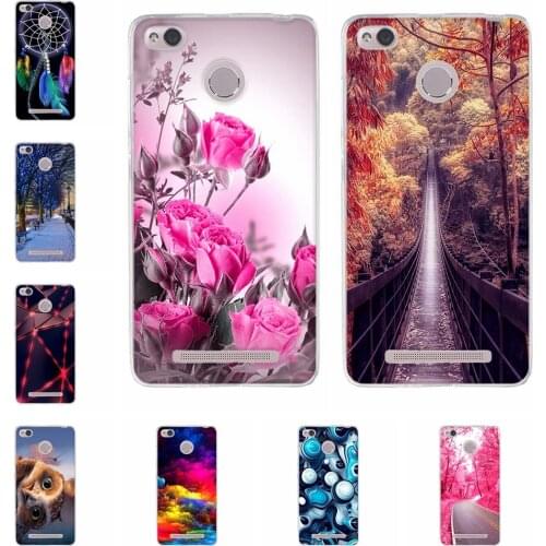 Case For Xiaomi Redmi 3 Case Silicone Soft TPU Floral Pattern Printed bumper For Xiaomi Redmi 3s Cover Back Phone Case 5.0 inch