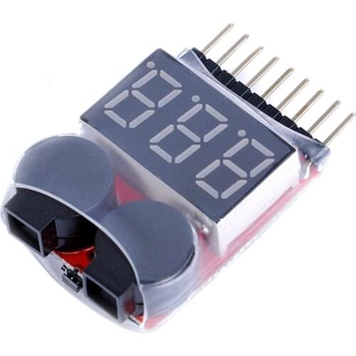 For 1S/2s/3s/4s/5s/6s/7s/8s Low Voltage Buzzer Alarm Lipo Battery Voltage Indicator Tester Wholesale Price for 3.7v 7.4v 11.1v