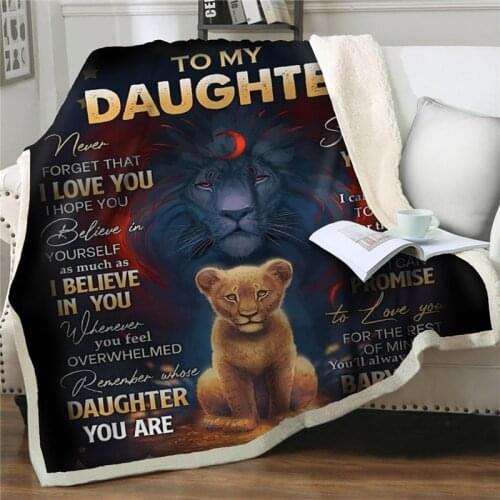 3D Lion printed Flannel Blanket to My Daughter High Quality Comfortable for Home Textiles Dreamlike Gift nap Blanket quilt cover