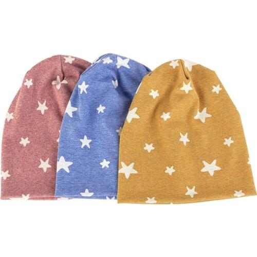 Geebro 2021 Fashion New Star Pattern Cotton Hip hop Beanies Hats Winter Autumn Ladies Loose Soft Elastic Casual Skull Ski Hat
