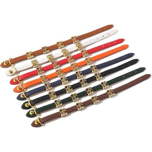 Titanium steel glossy gold CH lettered double loop leather bracelet for women