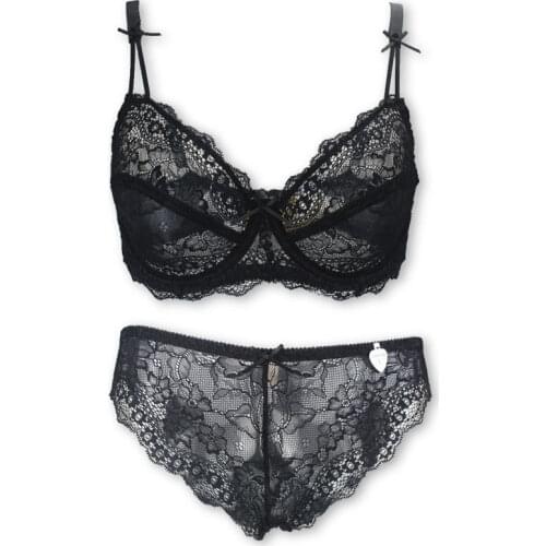 Fashion Extra size Ultra Thin Womens Underwear Set Floral Lace Bra brief Set for women/female/girl/lady, vogue Lingeries 9108