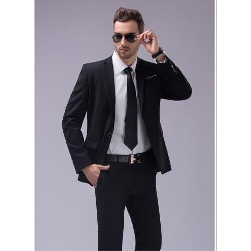 Handsome Groomsmen Notch Lapel Groom Tuxedos Mens Wedding Dress Man Jacket Blazer Prom Dinner (Jacket+Pants+Tie) A09
