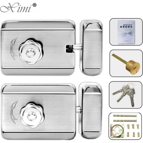 DC12V Metal Electric lock gate lock Access Control system Electronic integrated Door Rim lock