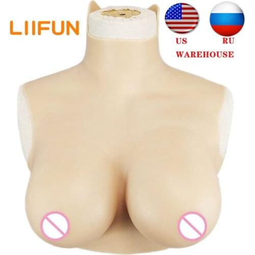 Upgrade B C D E G H High Collar Fake Artificial Boob Realistic Silicone Breast Forms Crossdresser Shemale Transgender Drag Queen