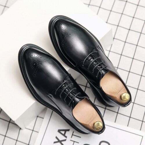 Mens Dress Shoes Oxfords Work Brogue Shoes Big Size Formal Casual Business Wedding Loafers Fashion Flats Office Shoes