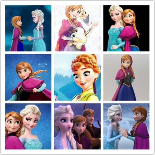 Disney 5D Diamond Painting Kit set Full square Cartoon Frozen Anna Elsa Cross stitch Diamand art diamant Cartoons Mosaic kits