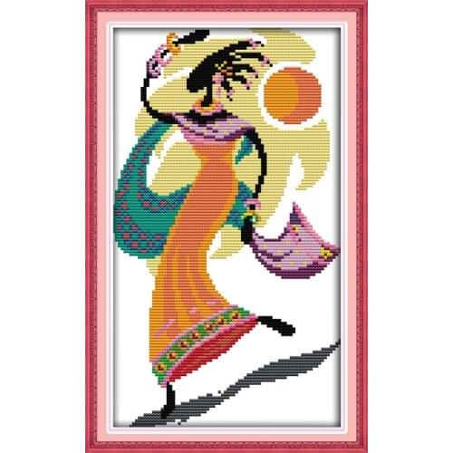 The Scenery of Africa (yellow ) cross stitch kit people 18ct 14ct 11ct count print canvas stitches embroidery DIY handmade