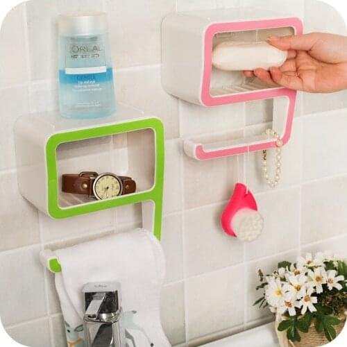 Number 9 Sucker Shelf Bathroom Bathroom Shelves Soap Holder Bathroom Storage 4clolor
