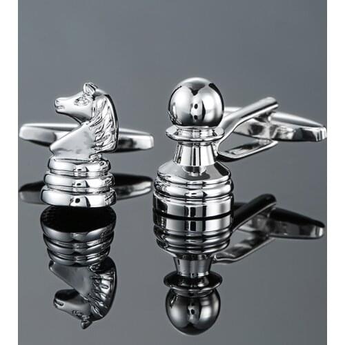 DY New high quality sports entertainment Silvery Chess Cufflinks fashion Mens French shirt Cufflinks free shipping