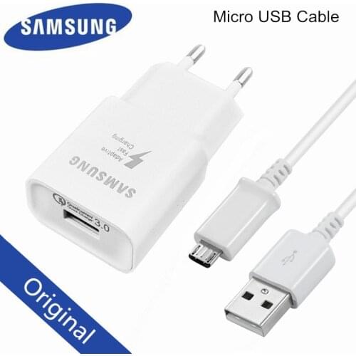 Original Samsung Fast Charger QC 3.0 charge adapter Usb cable For Galaxy M21 A10 J3 J5 j7 A3 A5 A7 2016 Note 2 4 5 S4 S6 S7 EDGE