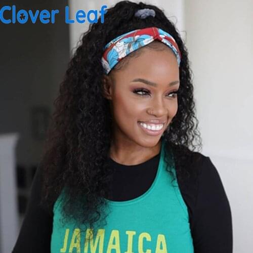 Headband Wigs Curly Headband Wig 150% Remy Indian Headband Wig Human Hair Kinky Curly Head Band Wig Free Headbands For Women