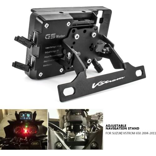 Motorcycle Front Phone Stand Holder Smartphone Phone GPS Navigaton Plate Bracket For SUZUKI VSTROM 650 YEAR UNTIL 2004-2011