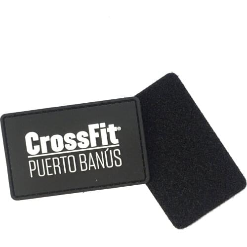 Custom Eco-friendly Embossed Soft 3D Logo Rubber PVC Rubber Patch With Hook And Loop Backing