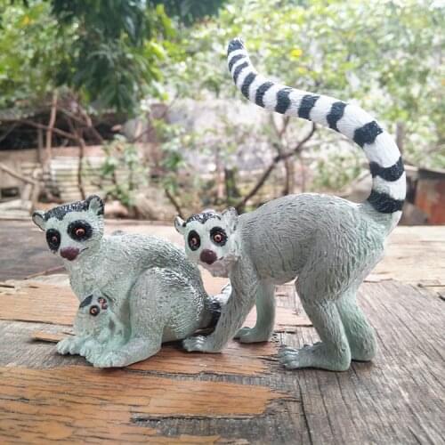 Pvc figure Ring-tailed lemur model toy model 2pcs/set
