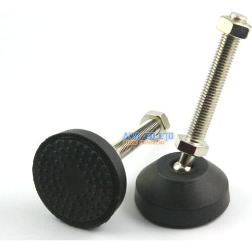 4 Pieces 60mm Swivel Base M12*80mm Adjustable Lathe Leg Articulating Leveling Feet