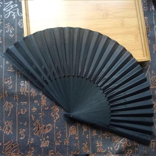 Silk Hand Held Fan Chinese Style Solid fan Dance Party Wedding fan folding fan